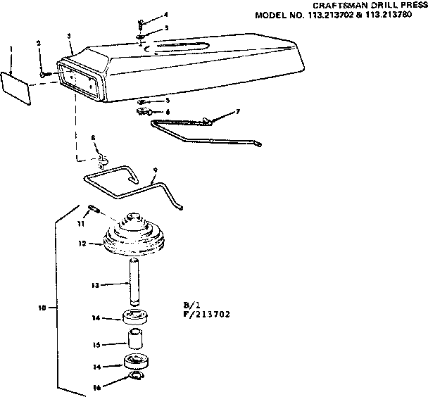 Craftsman 113213702 2 in. drill press diagram