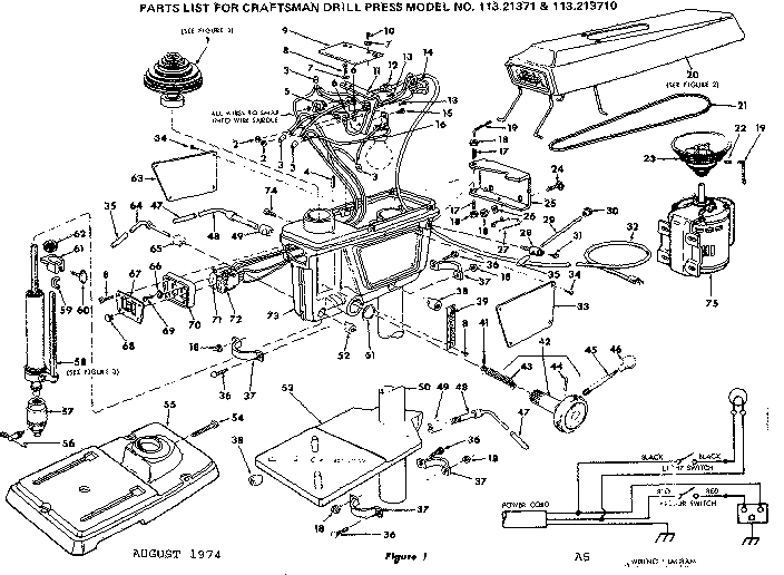 Craftsman 11321371 2 inch drill press diagram