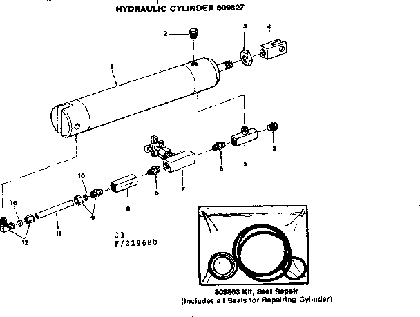 Craftsman 113229690 hydraulic cylinder 809827 diagram