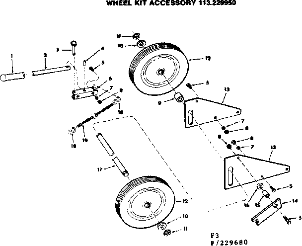 Craftsman 113229690 wheel kit accessory diagram