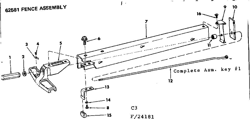 Craftsman 11324181 fence assembly diagram