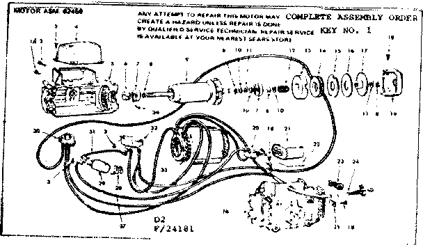 Craftsman 11324181 motor assembly diagram