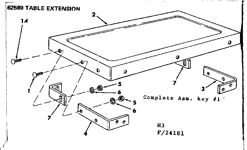 Craftsman 11324181 table extension diagram