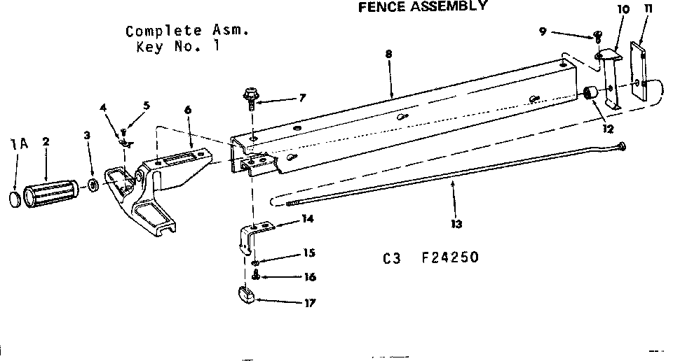 Craftsman 11324250 fence assembly diagram