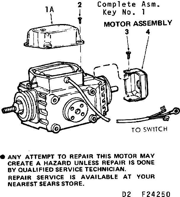 Craftsman 11324250 motor assembly diagram