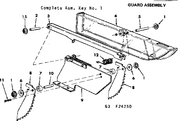 Craftsman 11324250 guard assembly diagram