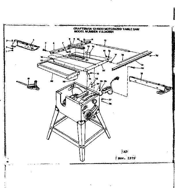 Craftsman 113242501 unit diagram