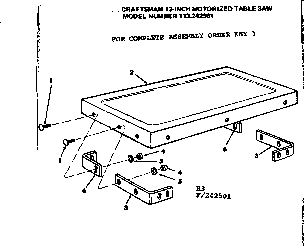 Craftsman 113242501 table extension diagram