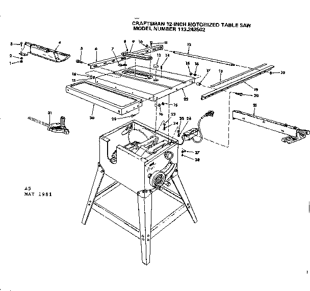 Craftsman 113242502 unit diagram