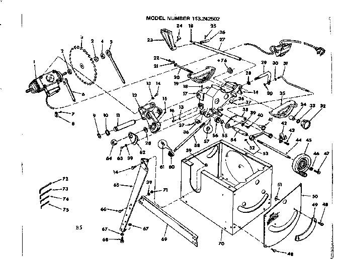 Craftsman 113242502 unit breakdown diagram