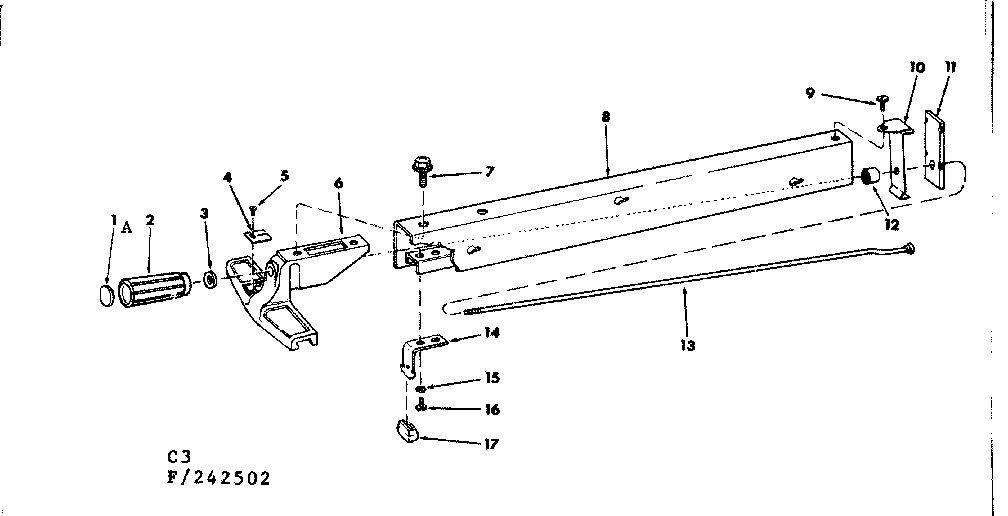 Craftsman 113242502 rip fence assembly diagram