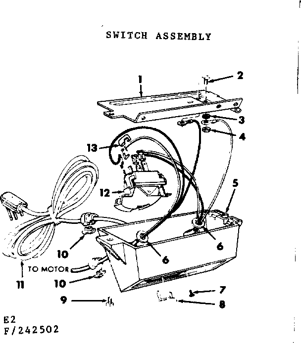 Craftsman 113242502 switch assembly diagram
