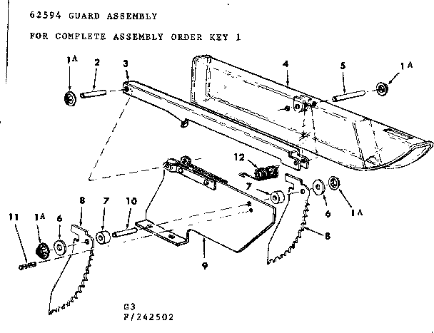 Craftsman 113242502 guard assembly diagram