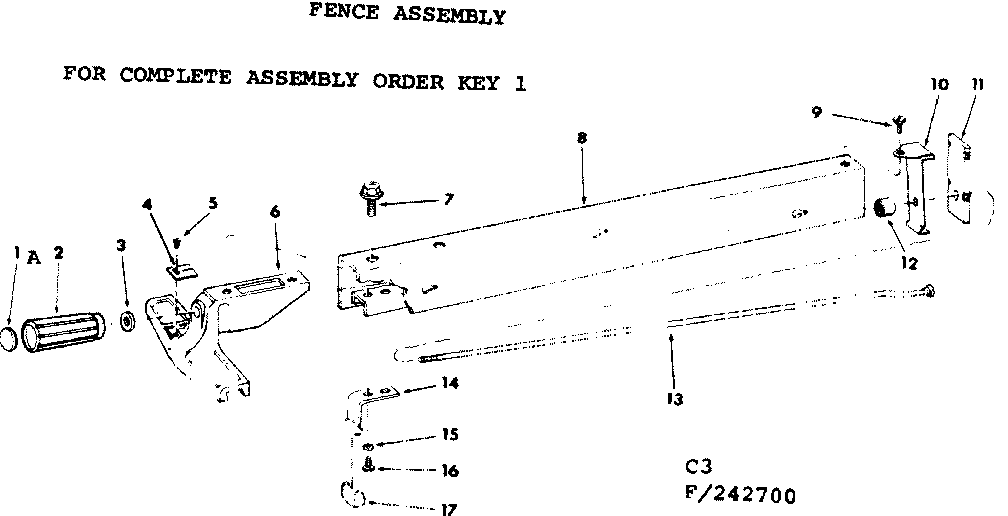 Craftsman 113242700 fence assembly diagram