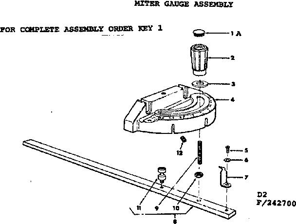 Craftsman 113242700 miter gauge assembly diagram