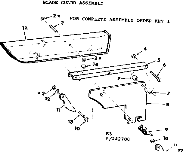 Craftsman 113242700 blade guard assembly diagram