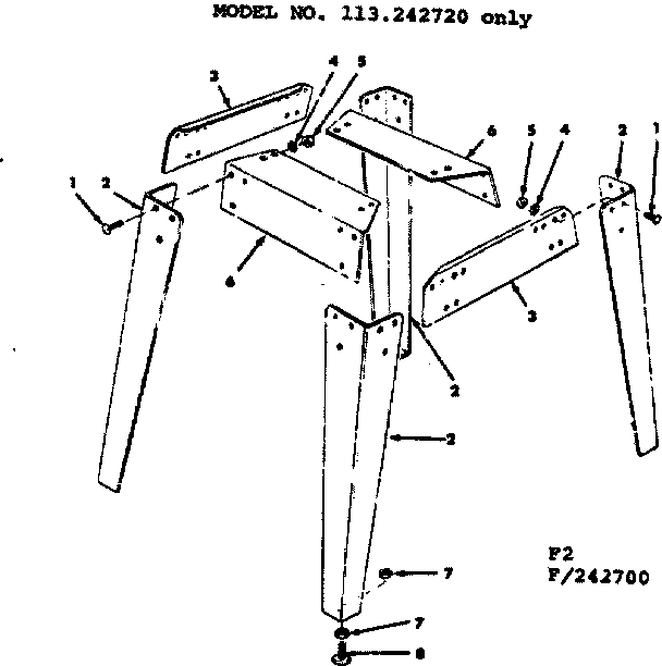 Craftsman 113242700 leg set diagram