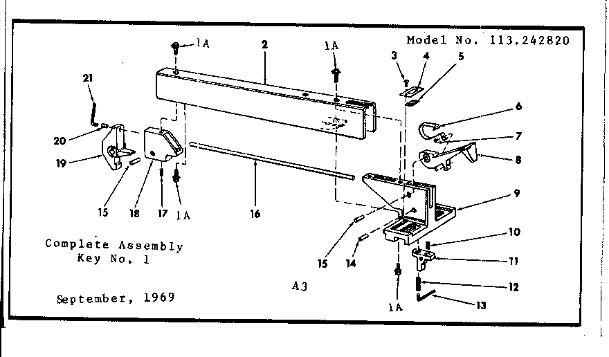 Craftsman 113242820 rip fence assembly diagram