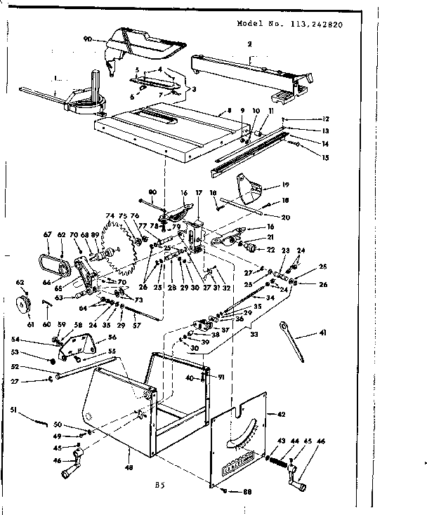 Craftsman 113242820 unit breakdown diagram