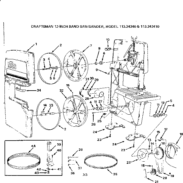 Craftsman 11324340 sander diagram