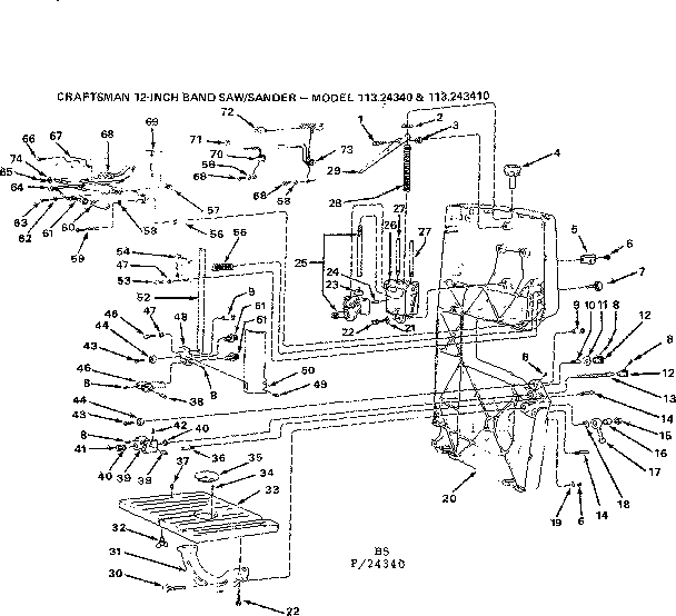 Craftsman 11324340 sander diagram