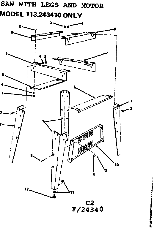 Craftsman 11324340 sander/legs & motor diagram