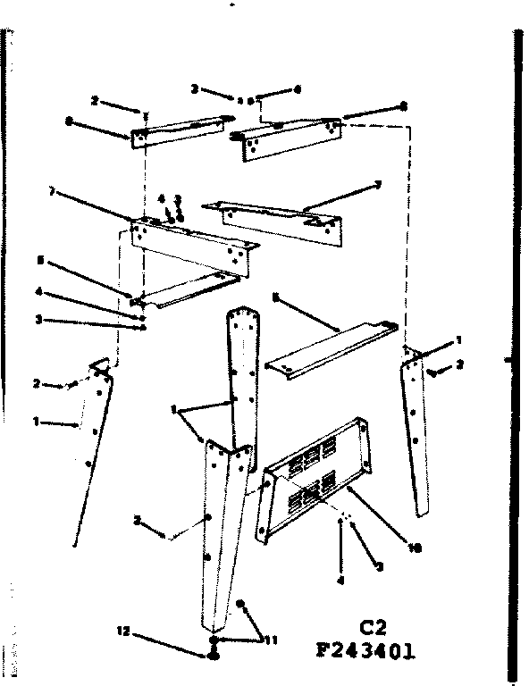 Craftsman 113243401 leg set diagram
