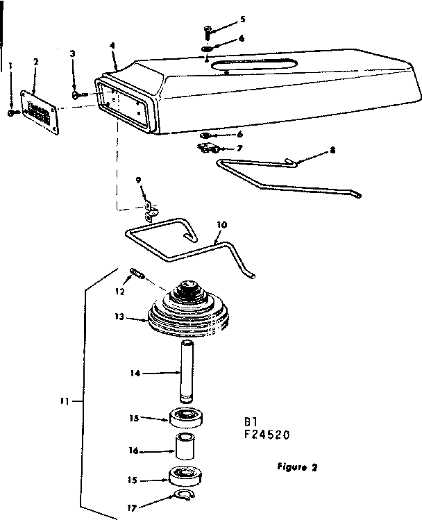 Craftsman 11324520 spindle pulley assembly and guard diagram