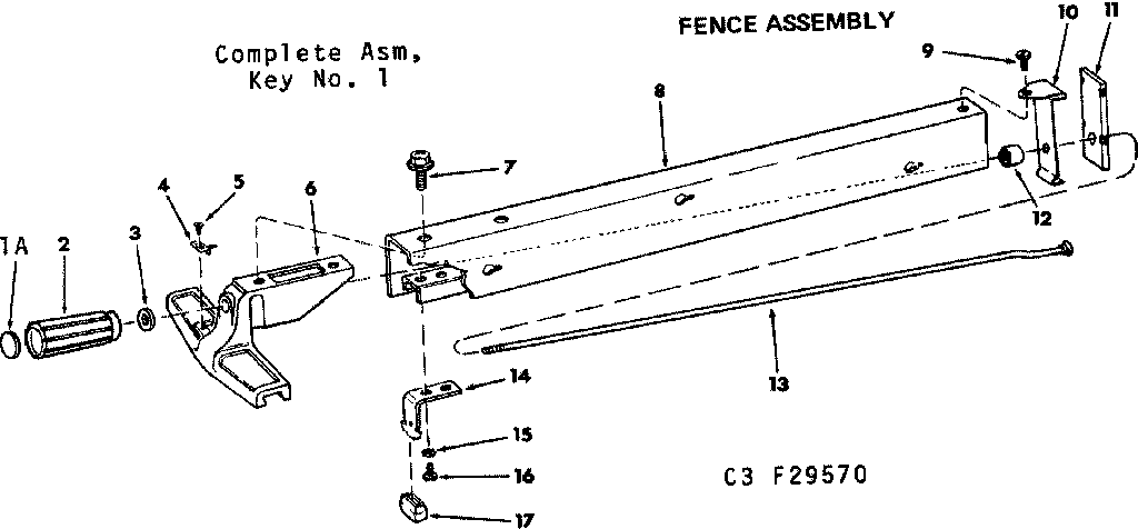 Craftsman 11329570 fence assembly diagram