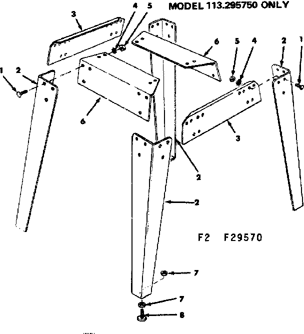 Craftsman 11329570 leg set diagram