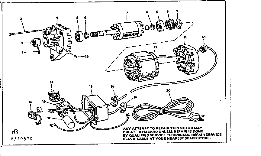 Craftsman 11329570 motor/control box diagram