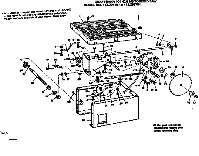 Craftsman 113295751 unit breakdown diagram