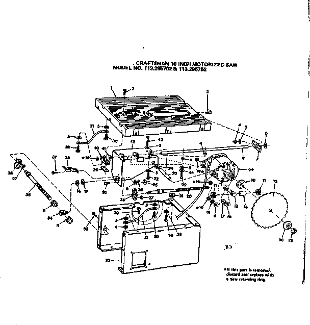 Craftsman 113295702 unit breakdown diagram