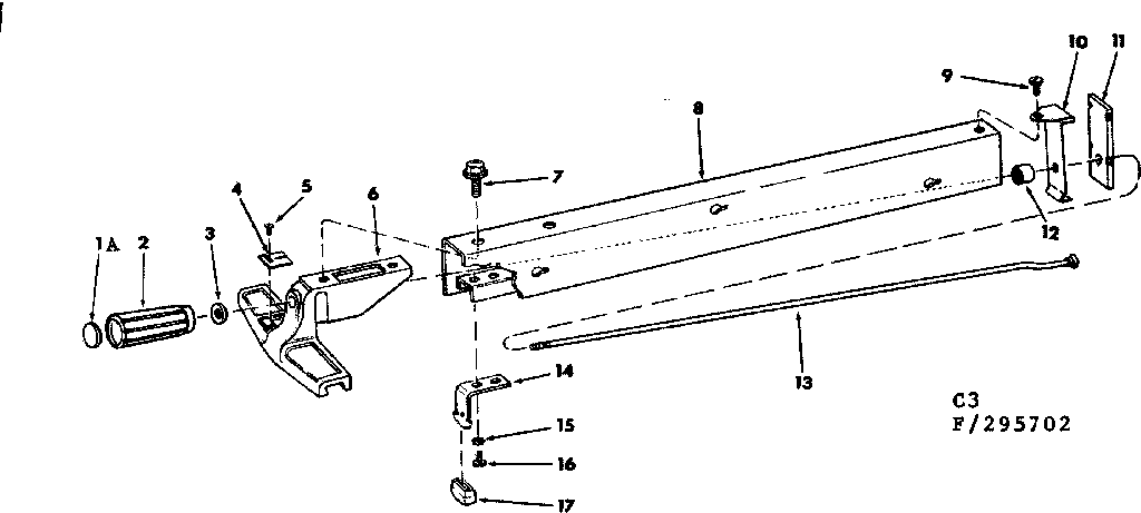 Craftsman 113295702 rip fence assembly diagram