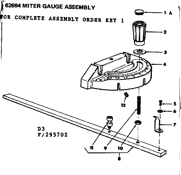 Craftsman 113295702 miter gauge assembly diagram