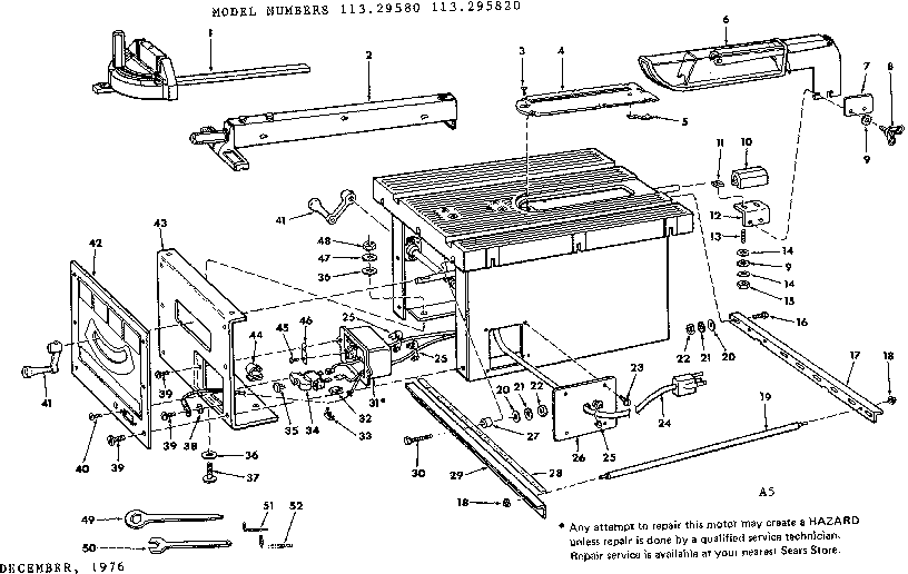 Craftsman 113295820 unit housing diagram