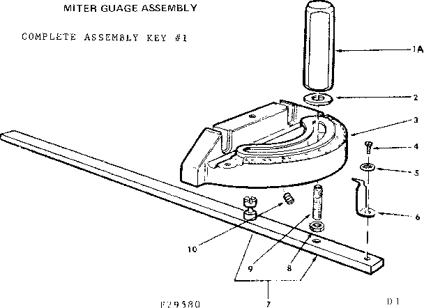 Craftsman 113295820 miter gauge assembly diagram