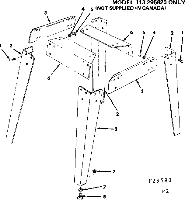 Craftsman 113295820 leg set diagram