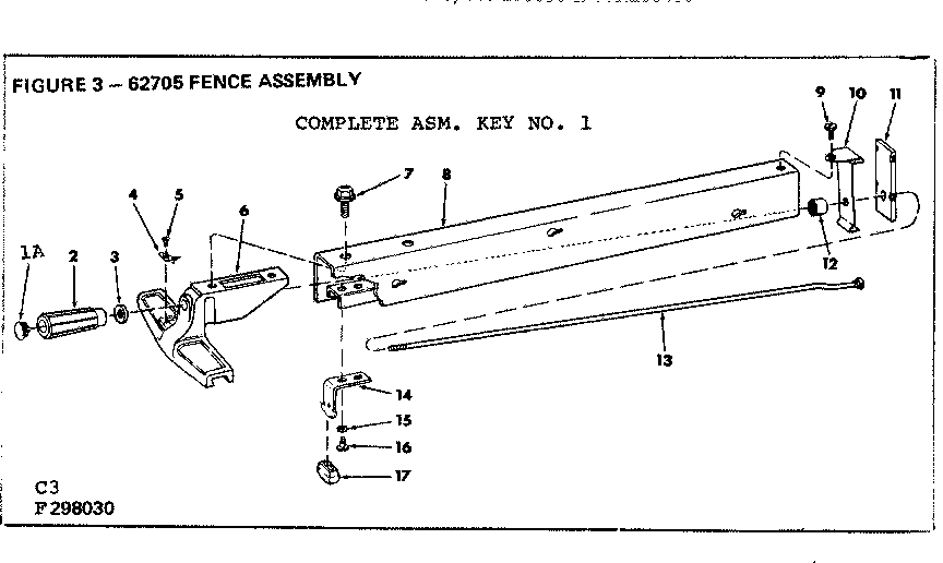 Craftsman 113298140 fence assembly diagram