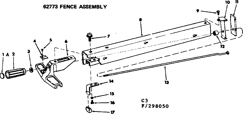 Craftsman 113298340 fence assembly diagram