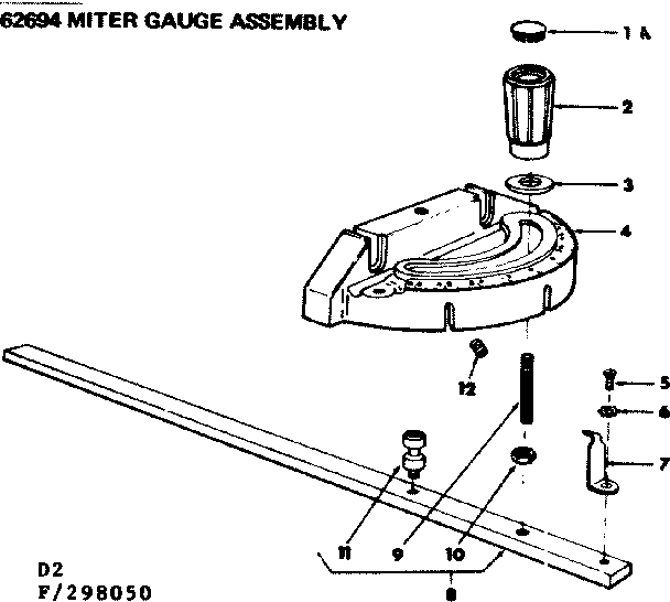 Craftsman 113298340 miter gauge assembly diagram