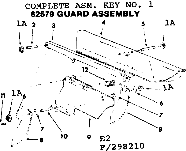 Craftsman 113298210 4-1/8 in. jointer-planer/62579 guard assembly diagram