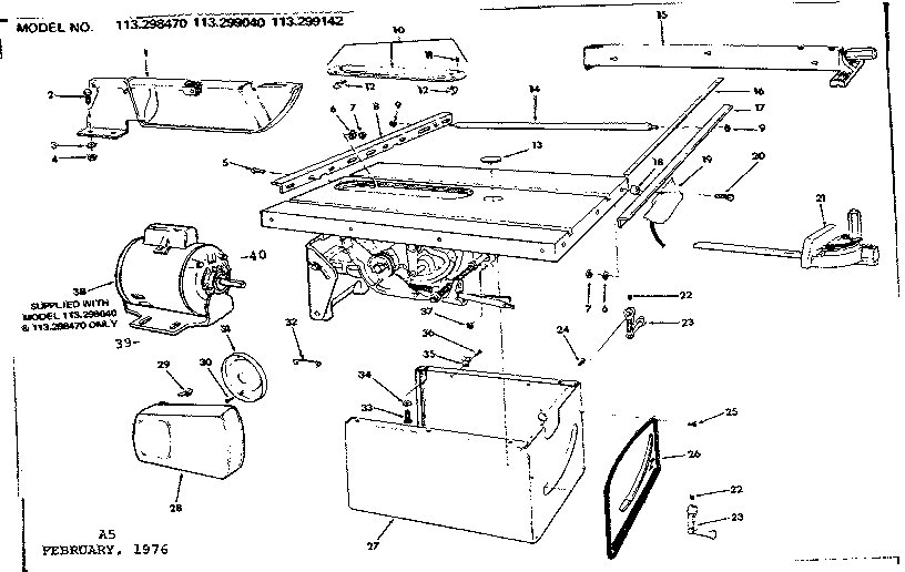 Craftsman 113299040 unit housing diagram