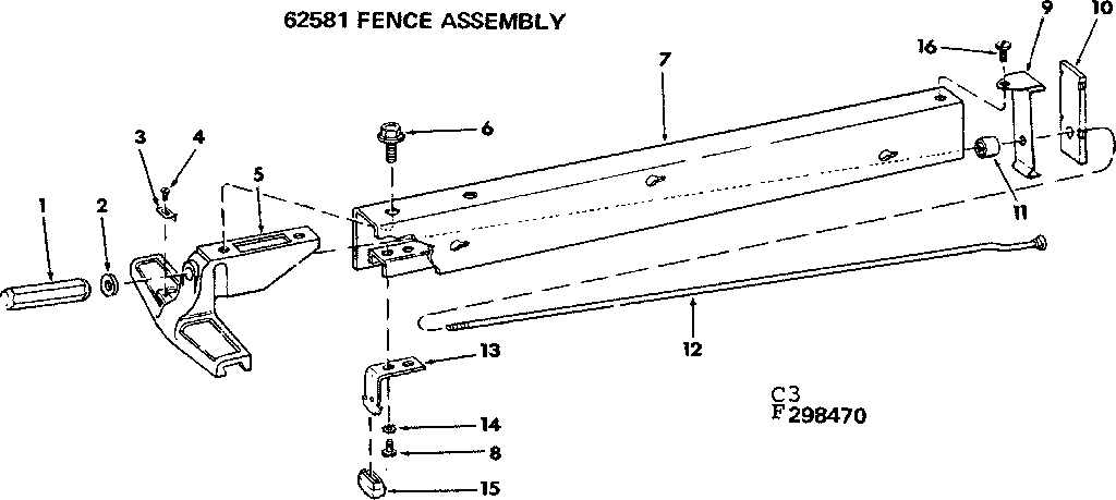 Craftsman 113299040 fence assembly diagram