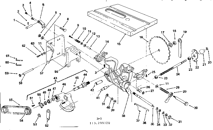 Craftsman 113299120 motor base assembly diagram