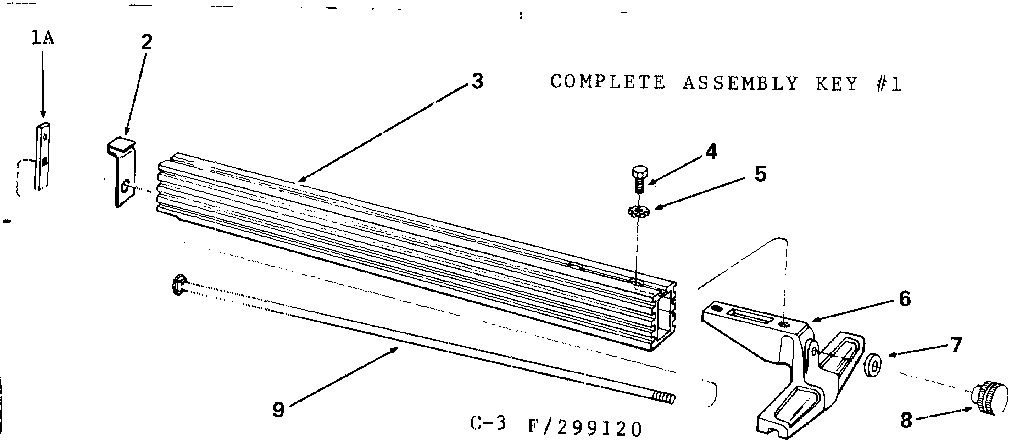 Craftsman 113299120 rip fence assembly diagram