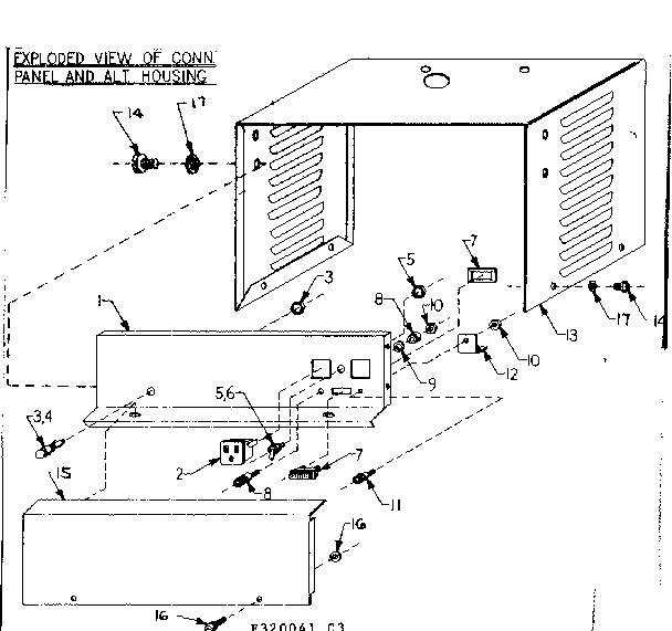 Craftsman 580320041 connection panel & alternator housing diagram