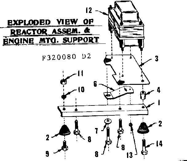 Craftsman 580320080 reactor assembly & engine mounting support diagram