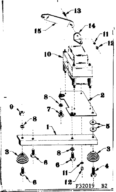 Craftsman 58057240 reactor assem & engine mtg support diagram