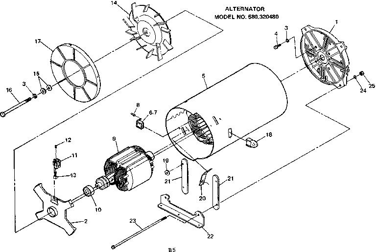 Craftsman 580320480 alternator diagram